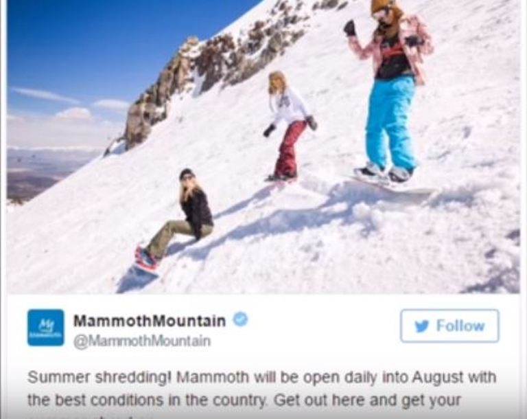 Click to enlarge California summer skiing