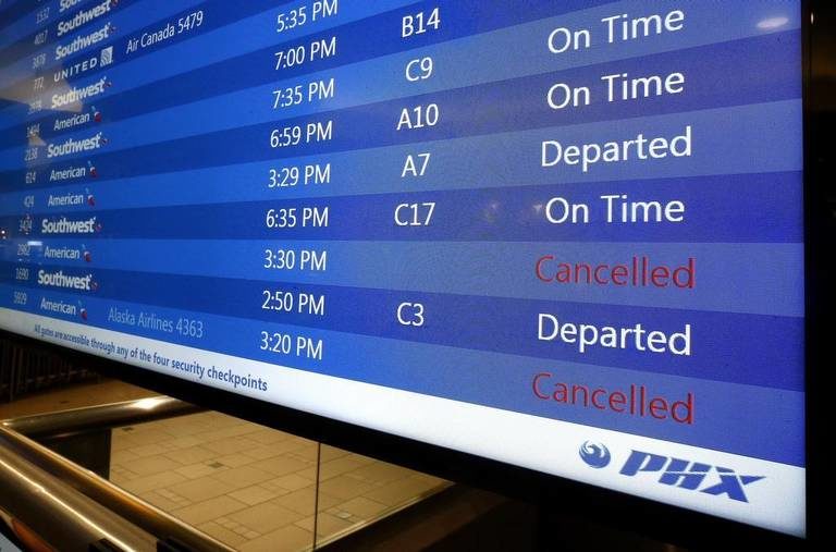 heat wave arizona flights cancelled