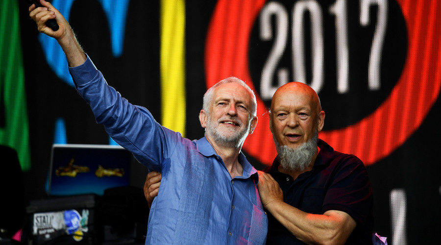 Corbyn and michael eavis glastonbury