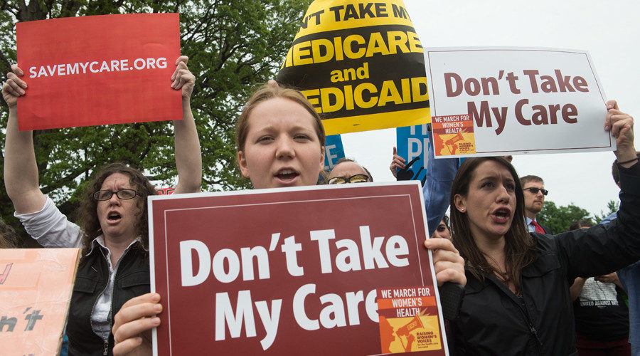 Click to enlarge healthcare protestors