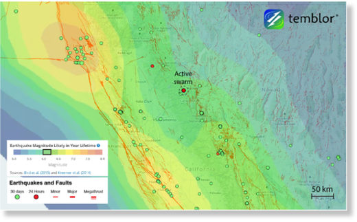Click to enlarge reno earthquake swarm map 6 2017