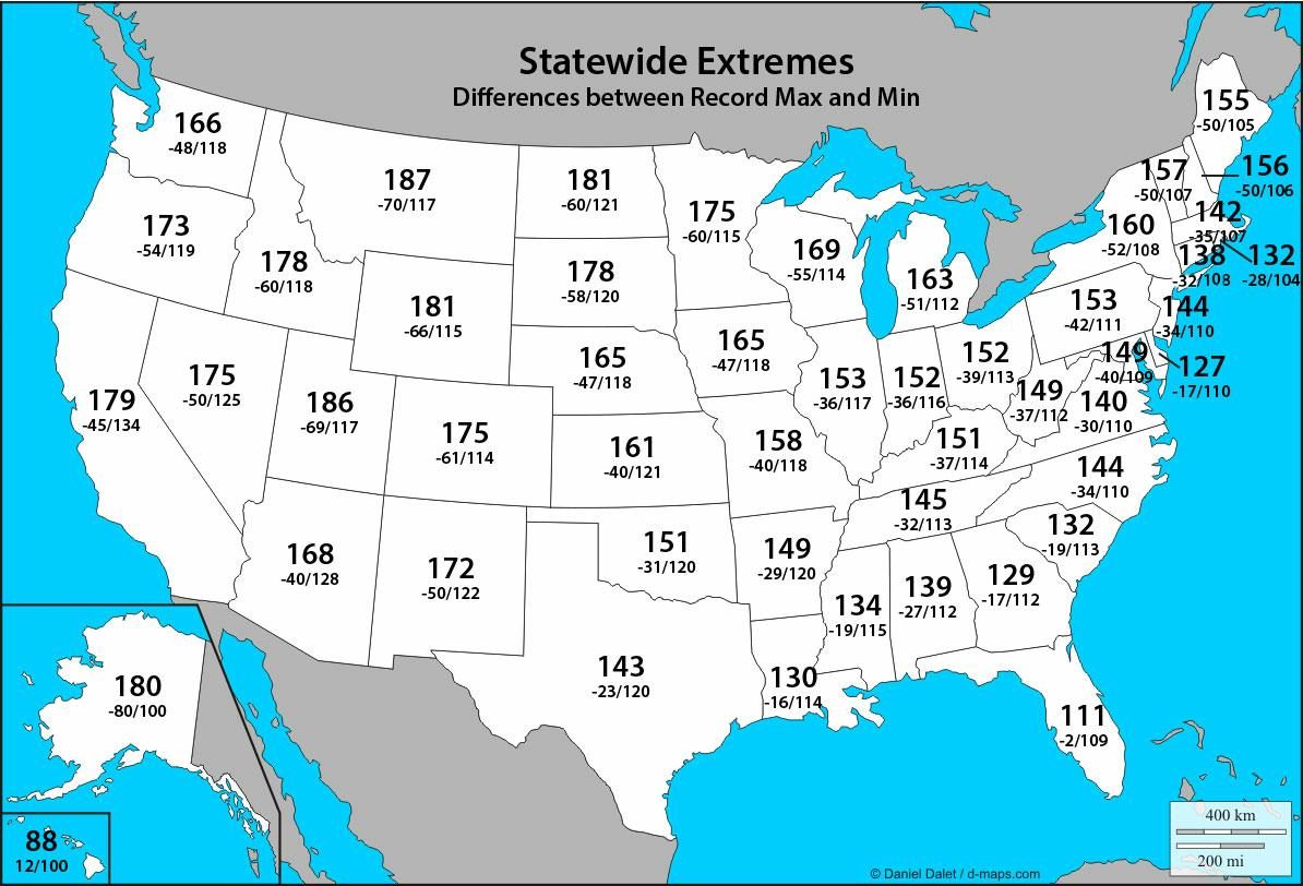 Extremes US temperatures