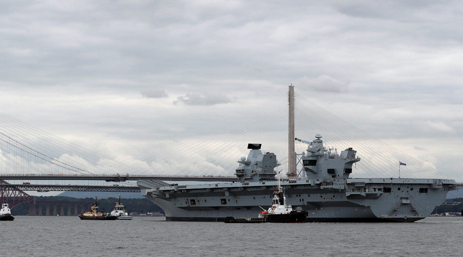 Click to enlarge British aircraft carrier HMS Queen Elizabeth