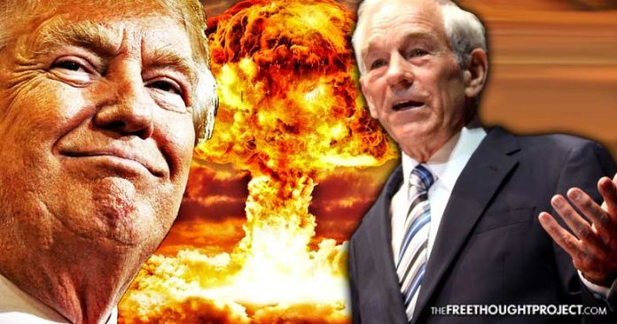 Trump and Ron Paul graphic