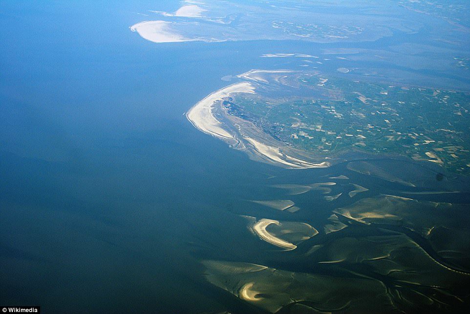 Click to enlarge An island the size of 25 football pitches appeared seemingly out of nowhere off the coast of Germany