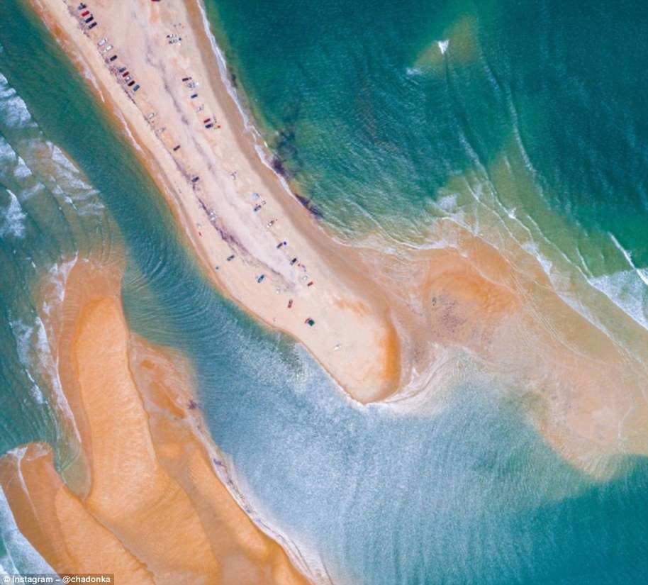 Click to enlarge Shell hunters, sunbathers, anglers and photographers have apparently been flocking to the new spot