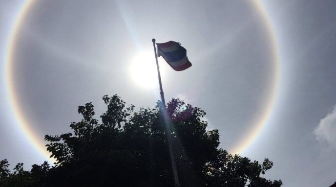 Sun halo over Bangkok
