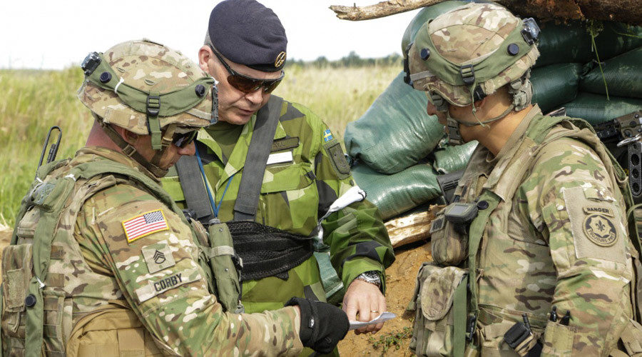 US soldiers at the Bemowo Piskie Training Area in Poland