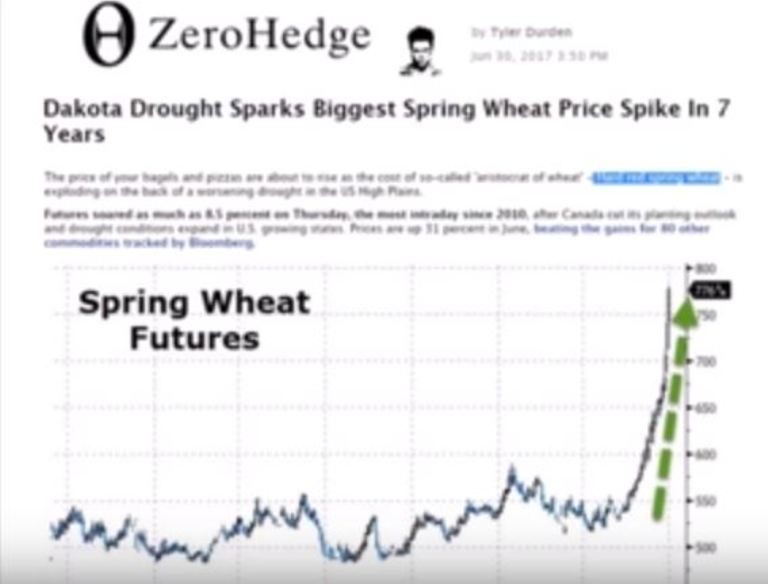 US wheat price rise