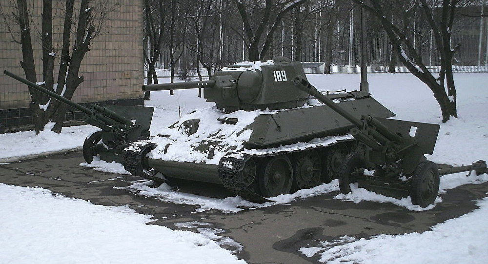 Russian T-34 tank at Donbass museum