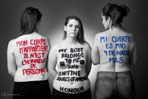 Modern version of the 'my body belongs to me' slogan