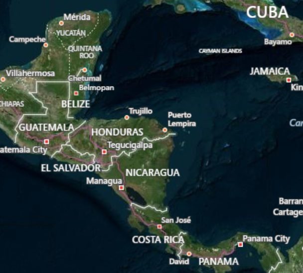 map Central America