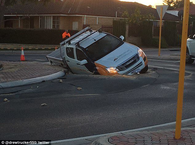 Jim Kennington, 50, was passing a roundabout in Perth's Wanneroo on Friday when disaster struck