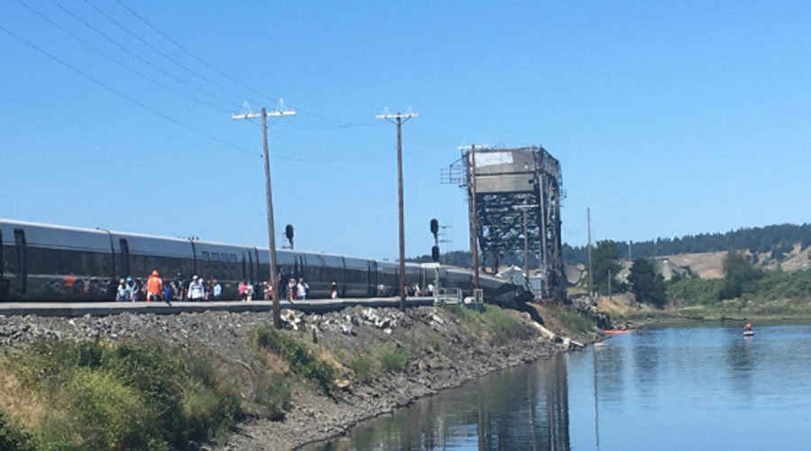 Amtrak train derailed in the town of Steilacoom