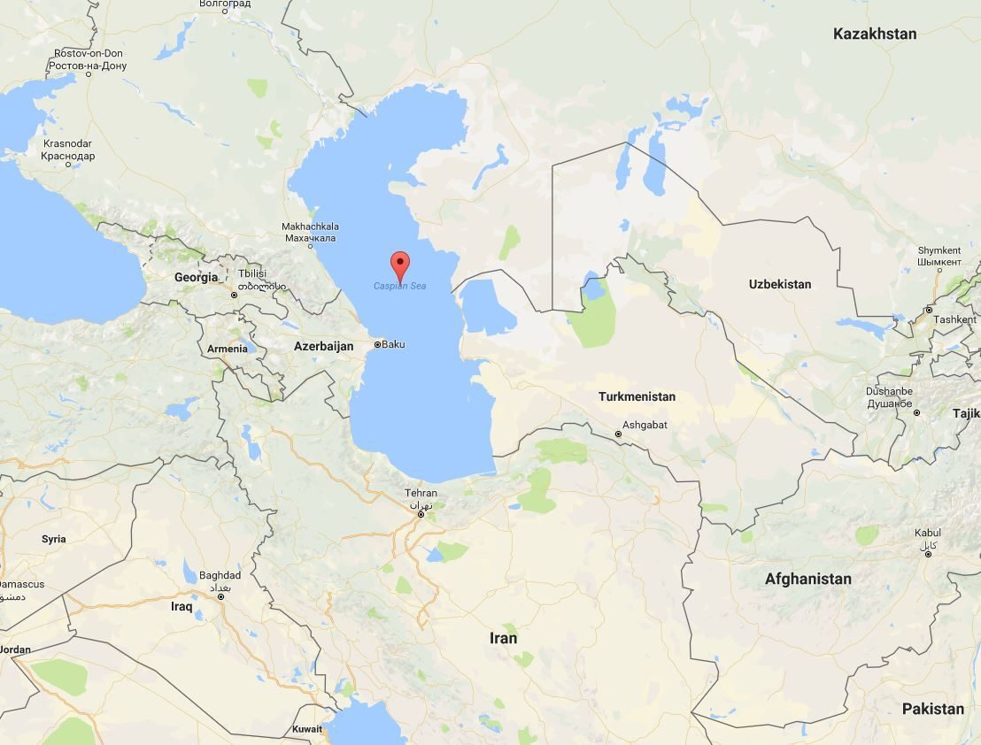 Карта ирана и каспия
