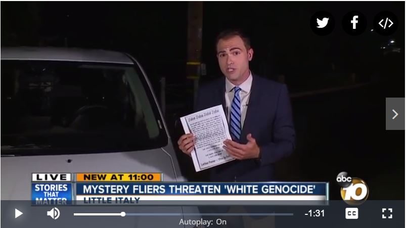 Click to enlarge San Diego Racist fliers