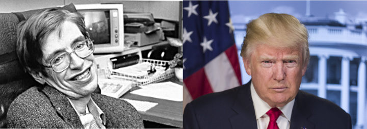 Click to enlarge Hawking and Trump