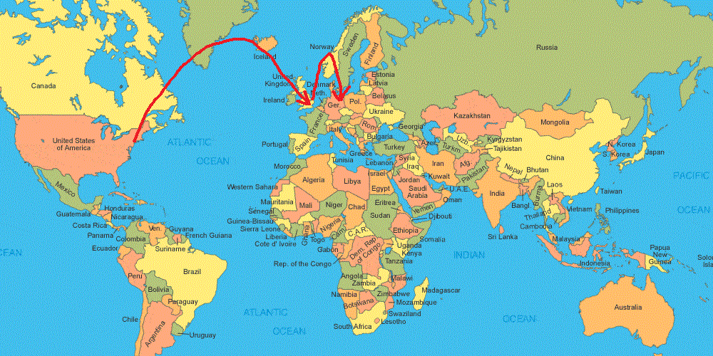 Map of world