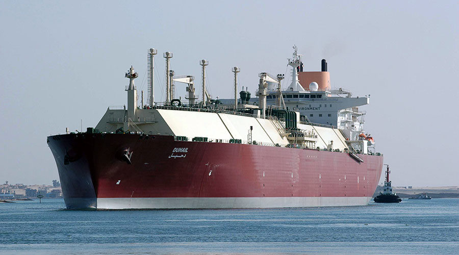 Click to enlarge Qatari Liquefied Natural Gas oil tanker