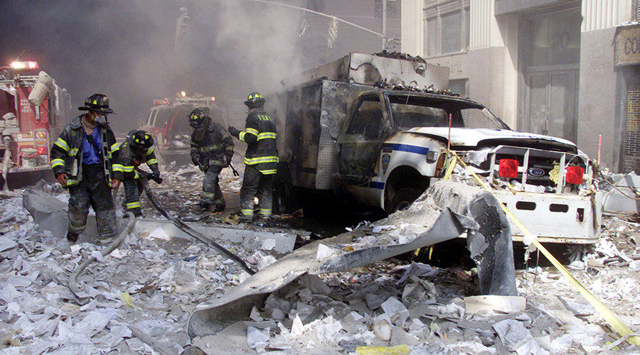 destroyed emergency vehicle