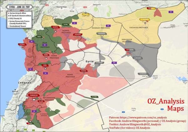 Situation in Syria at end of June 2017