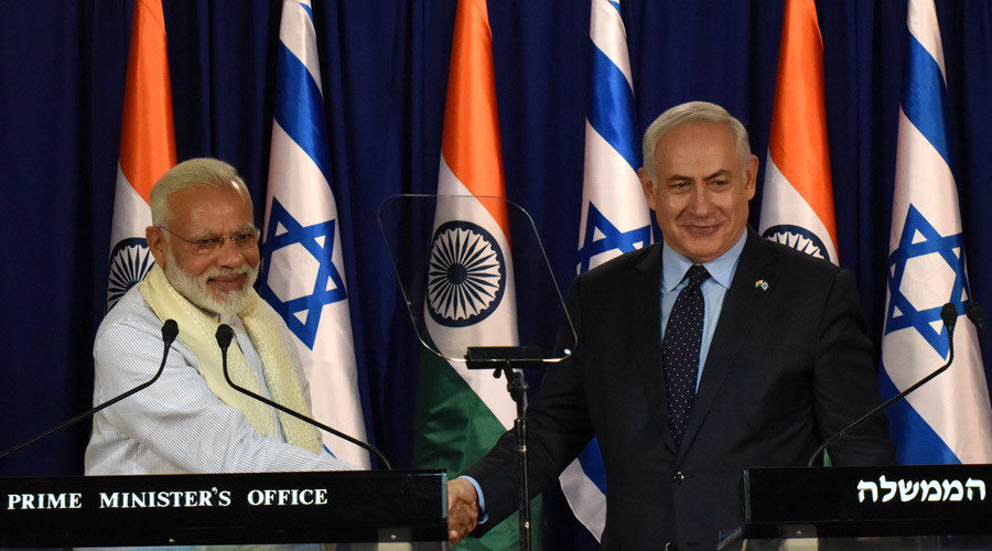 Narendra Modi and his Israeli counterpart Benjamin Netanyahu