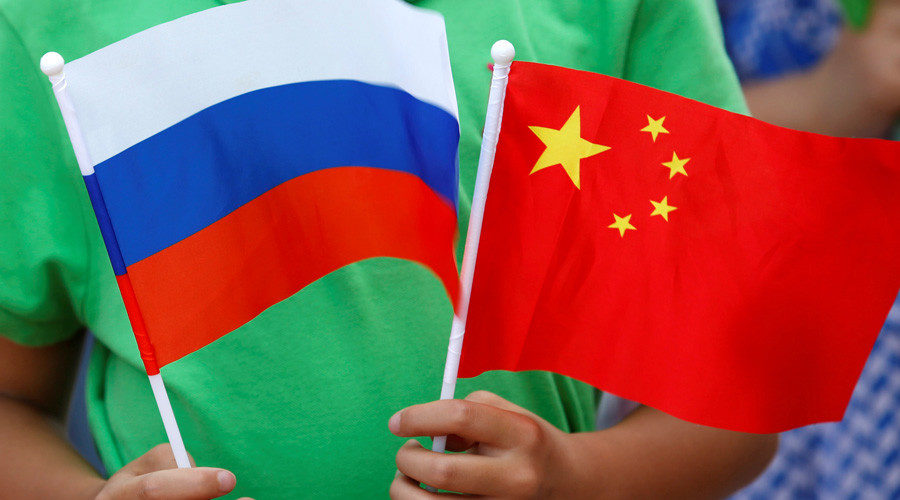 Russian and Chinese flags