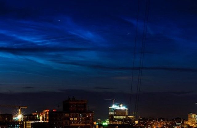 Noctilucent clouds over Moscow