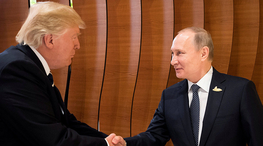 Click to enlarge President Donald Trump and Russia's President Vladimir Putin
