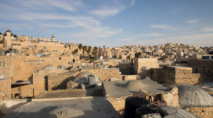 A general view shows the old part of the Palestinian city Hebron