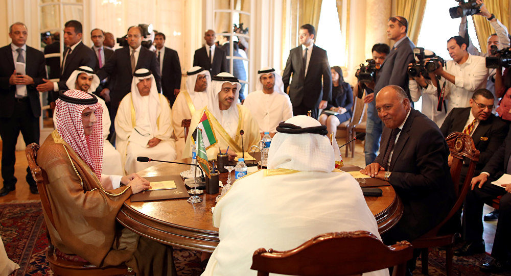 ministers of Egypt, Saudi Arabia, Bahrain and the United Arab Emirates