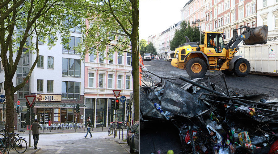 Click to enlarge Hamburg riot destruction
