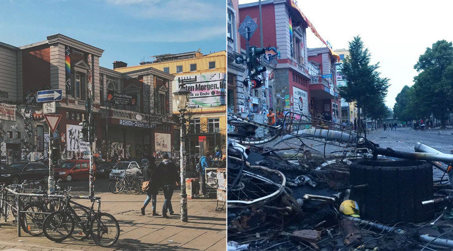 Click to enlarge aftermath of Hamburg G-20 riots