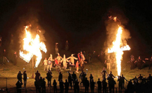 KKK burning symbols