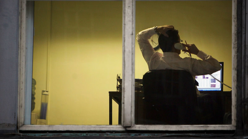 Click to enlarge sitting, office worker