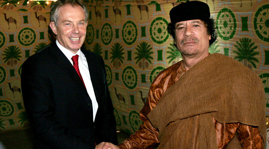 Tony Blair and Muammar Gaddafi