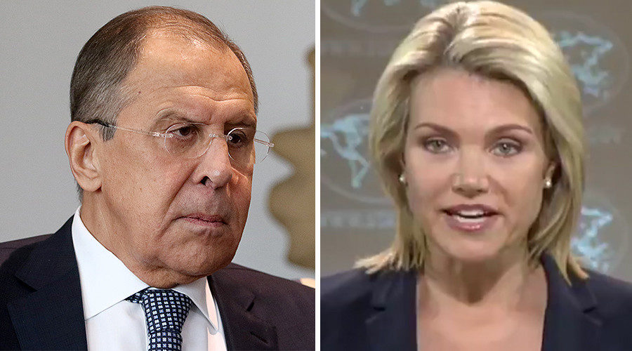 Russian Foreign Minister Sergey Lavrov and US State Department spokesperson Heather Nauert