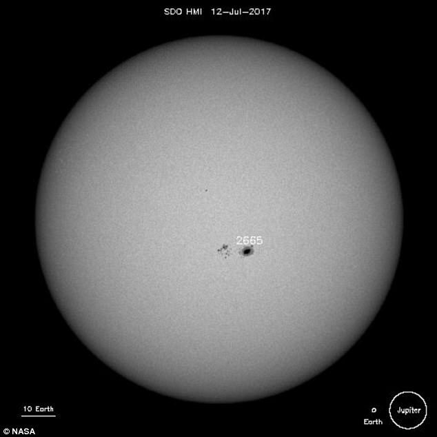 A huge spot has appeared on the sun that could send dangerous solar flares down to Earth. The sunspot, dubbed AR2665, is 74,560 miles (120,000 kilometres) wide – big enough to be seen from Earth