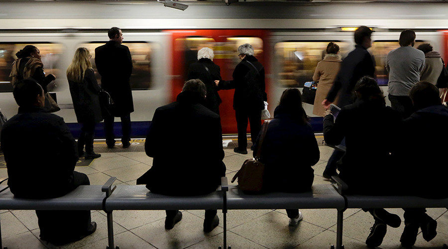 Click to enlarge London Tube passengers