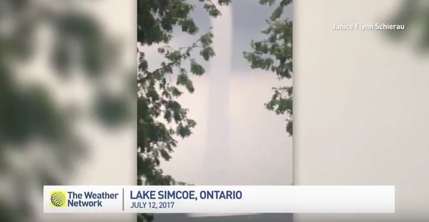 Click to enlarge Ontario waterspout