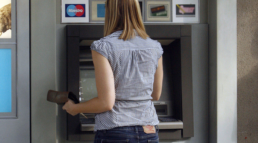 woman at atm