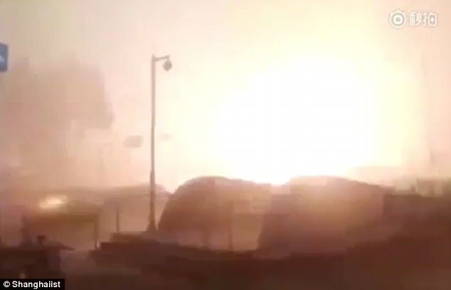 A huge explosion occurred in the city centre at around 6pm after power cables caught fire