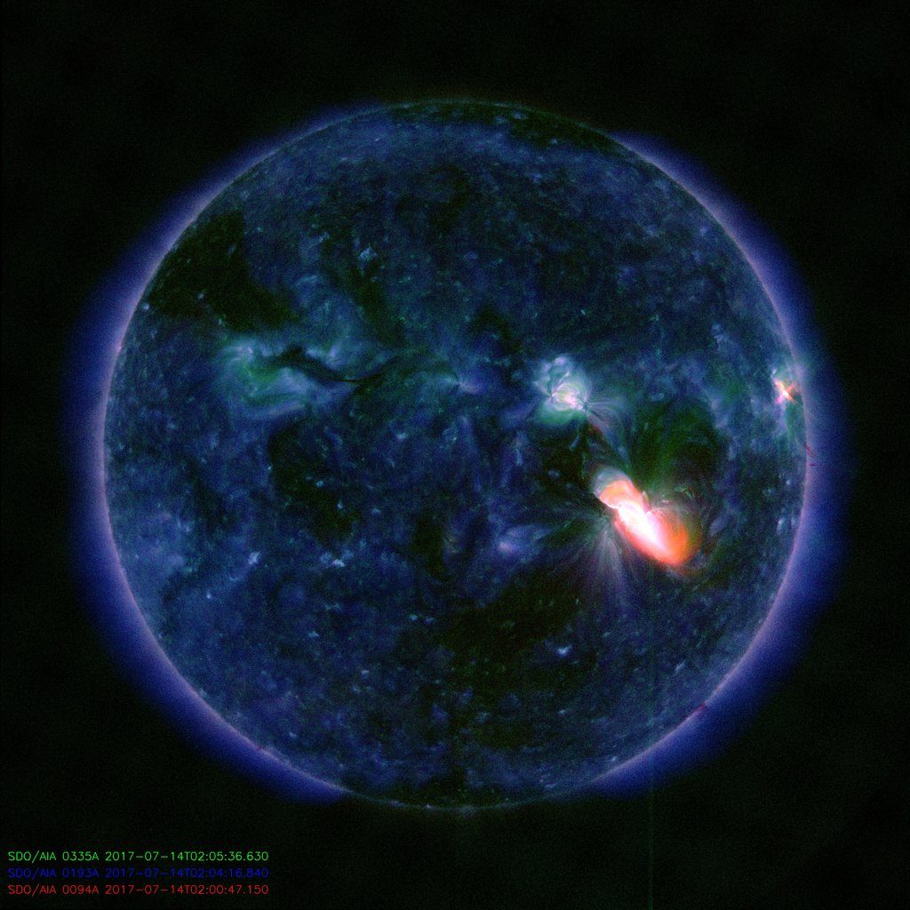 solar flare eruption July 14, 2017