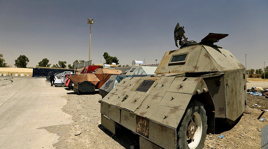 Seized ISIS combat vehicles