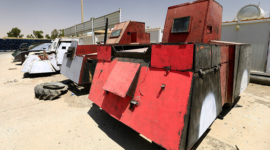 Seized ISIS combat vehicles