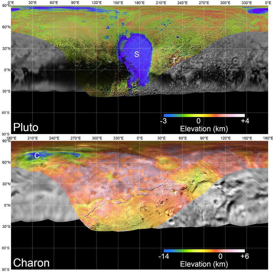 maps of Pluto and Charon