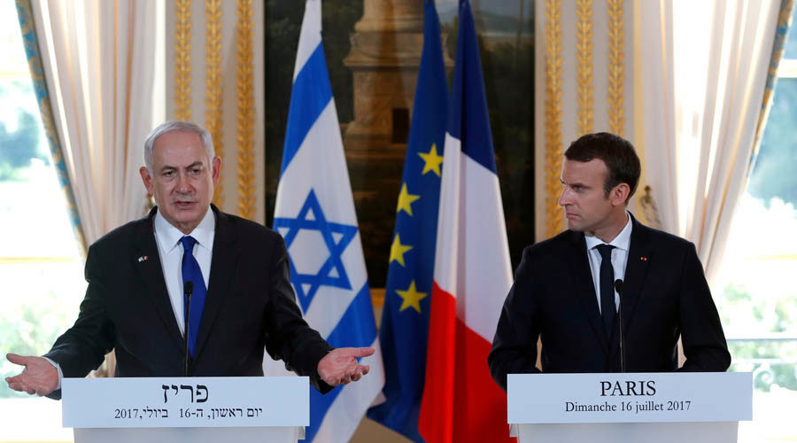 Benjamin Netanyahu and Emmanuel Macron