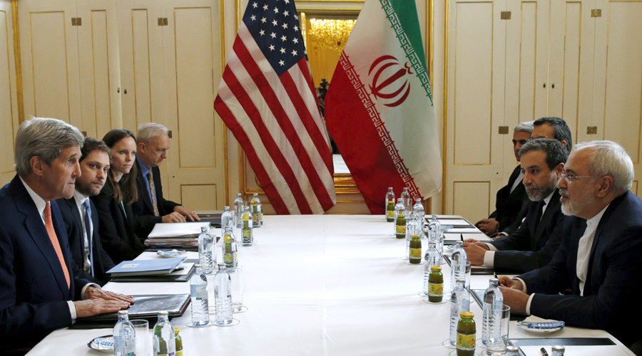 Click to enlarge U.S. Secretary of State Kerry meets Iranian Foreign Minister Zarif in Vienna