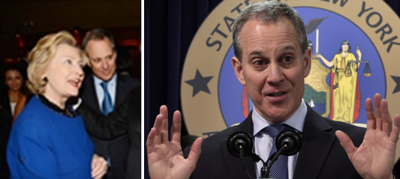 Click to enlarge NY Attorney-General Schneiderman with Clinton