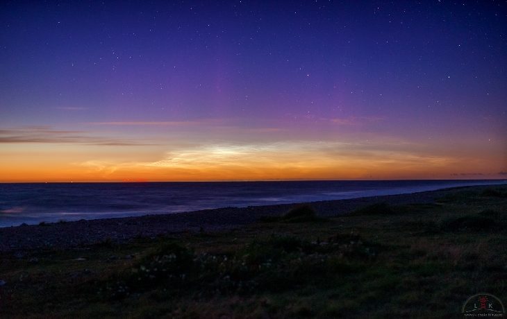 Click to enlarge Auroras and NLCs over Germany